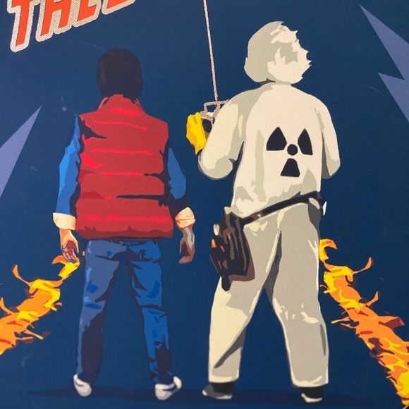 Back to the Future wrapped canvas wall art by POP Creations NEW Metallic Paint - Picture 4 of 9